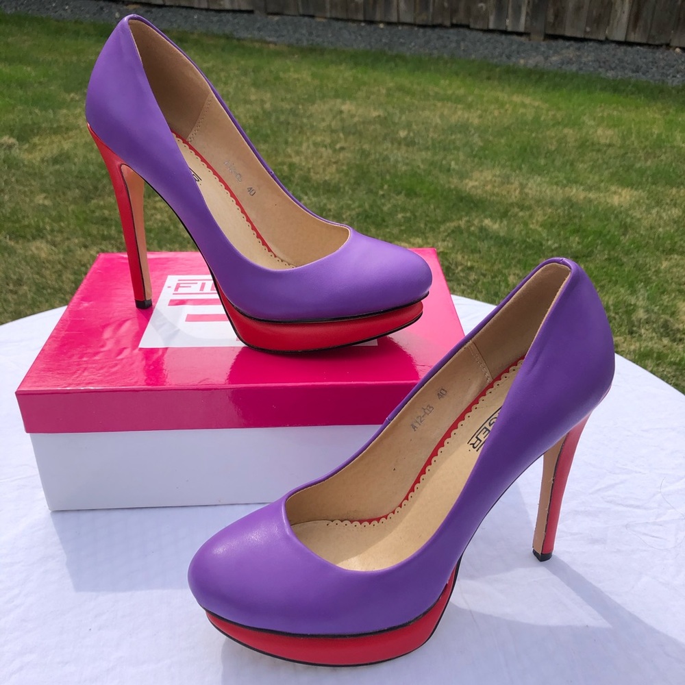 Fiebiger “Glam Raider” Purple/Red Platform Size 9